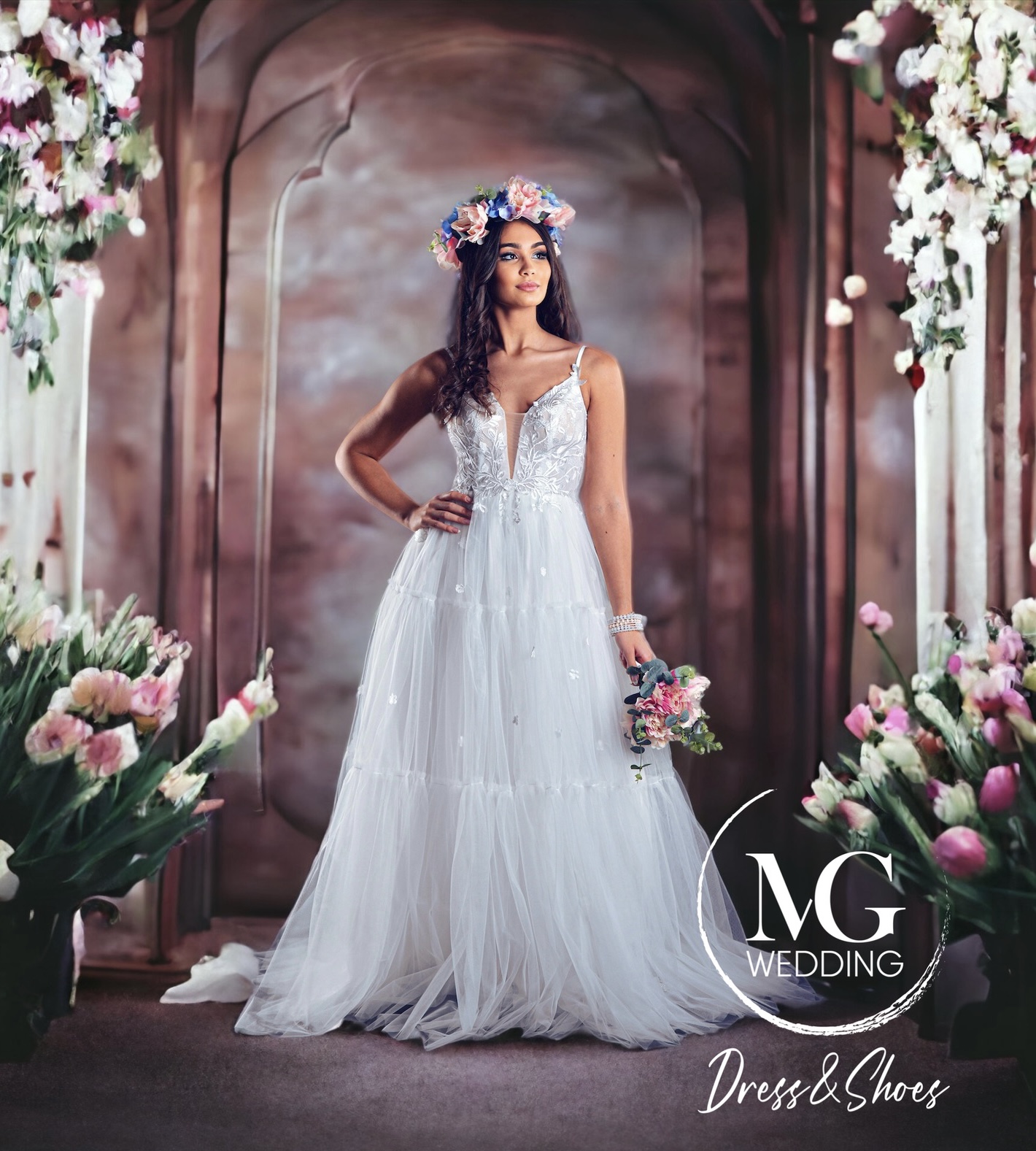 Doll, Boho Tüll Menyasszonyi Ruha