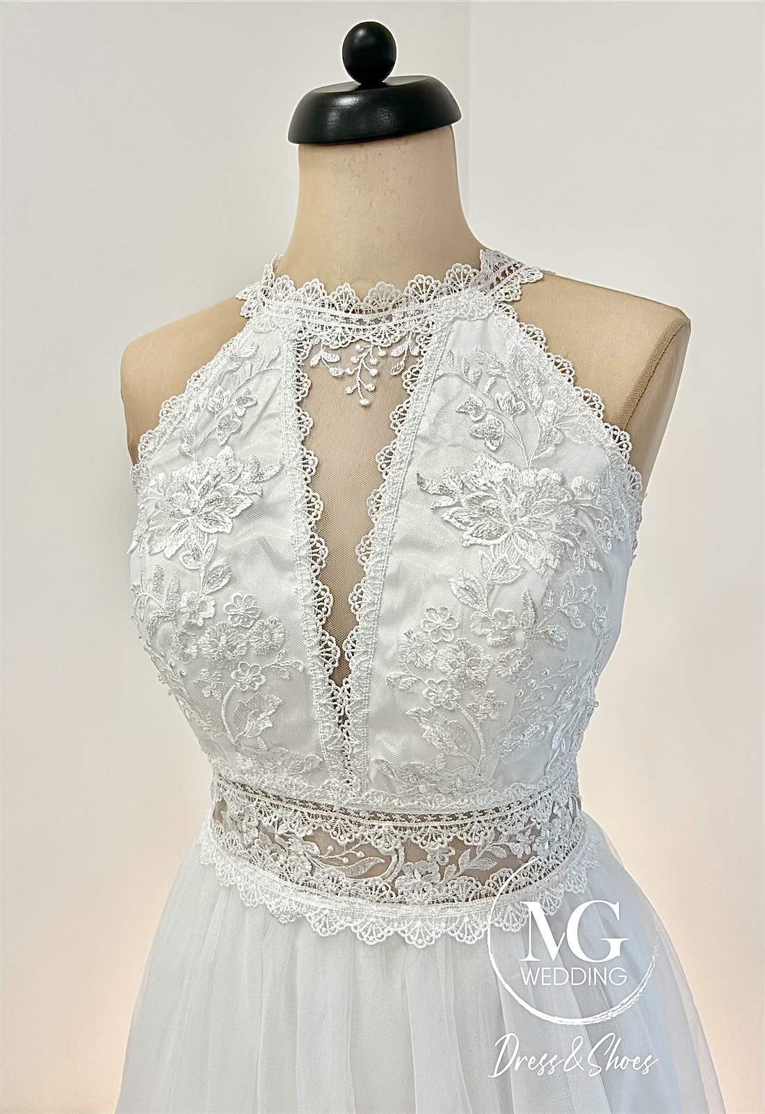 Halter Héra tüll Menyasszonyi Ruha - Image 3