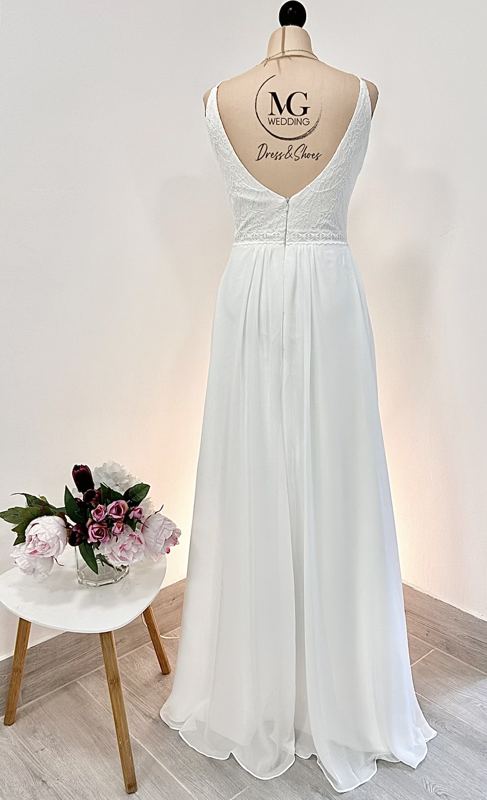 Héli. Bohoo stílusú Sifon Menyasszonyi Ruha - Image 3