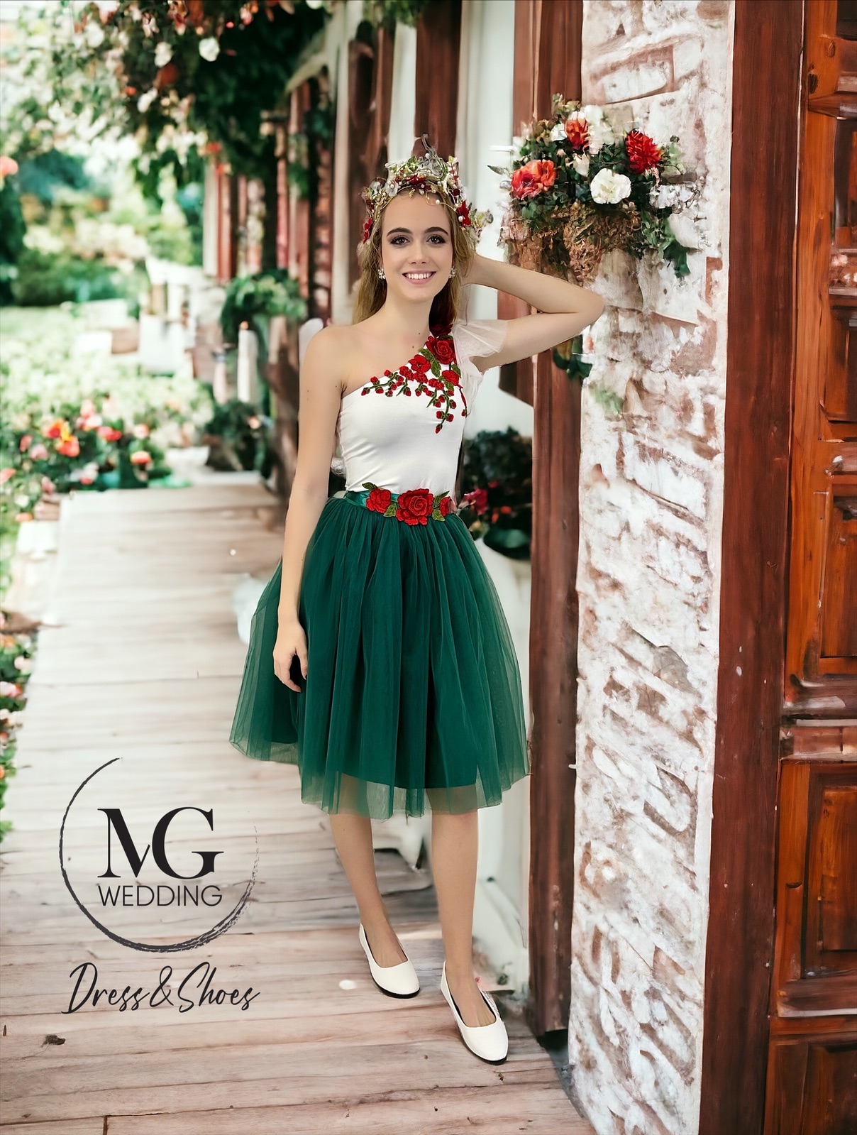 3 részes félvállas menyecskeruha szett