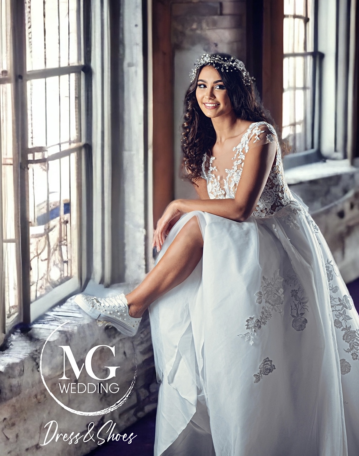 Krisztina Tüll Menyasszonyi Ruha Fűzős hátú - Image 6