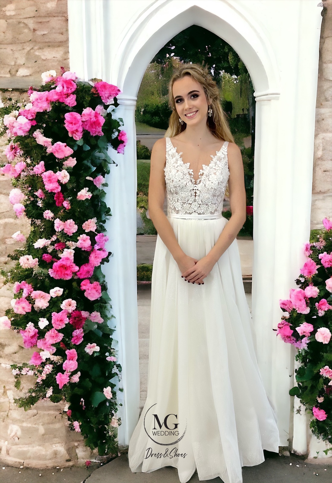 Csillogós Tüll Menyasszonyi Ruha - Image 6